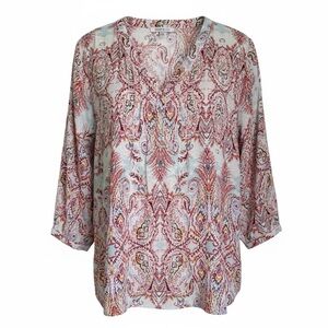 rose & Olive paisley Pintuck blouse